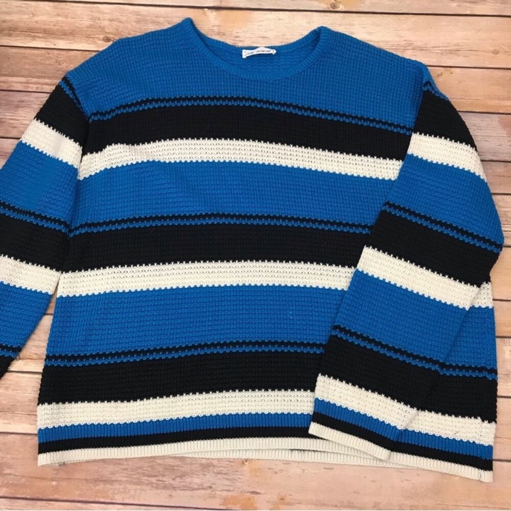 Lady Devon Vintage Sweater, 3X. Blue stripes. In excellent condition!